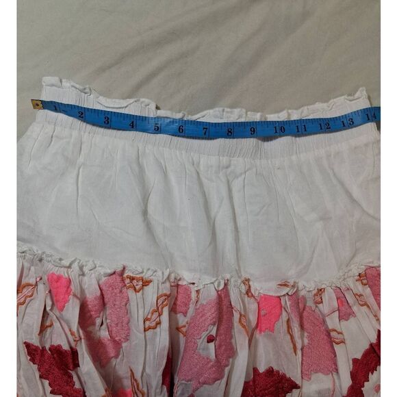 Misa los Angeles womens medium mini skirt embroidery pink white full - Picture 2 of 10